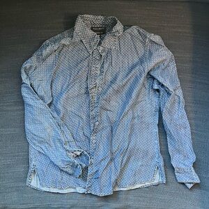 Women’s Blue Polka Dot Button Down Shirt